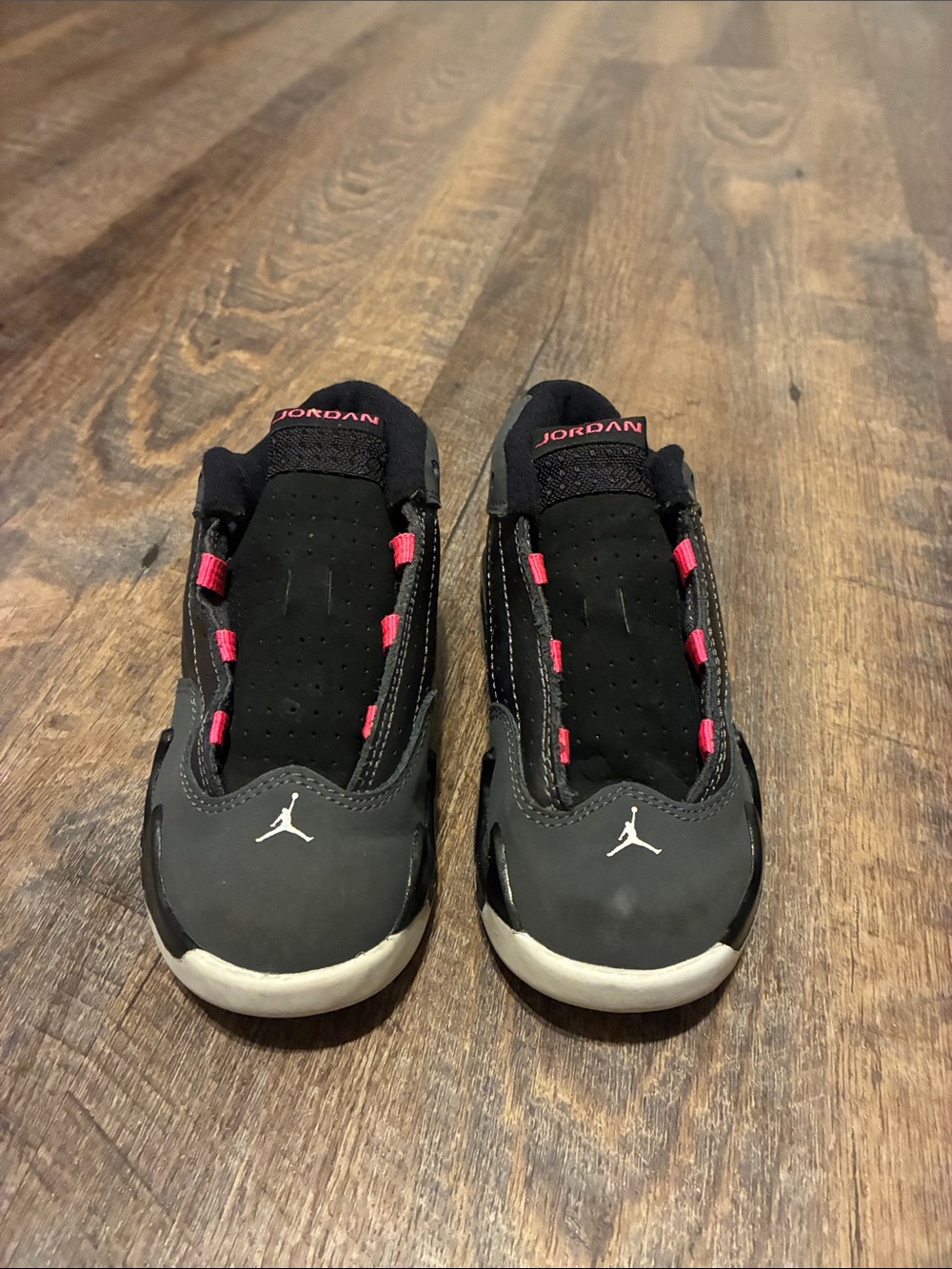 Jordan Kids' Black and Hot Pink Slip-On Sneakers